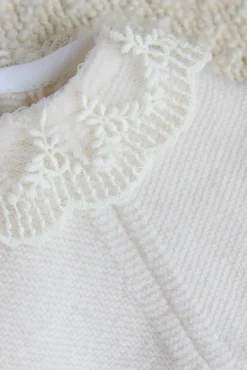 Ensemble long Ecru col volanté