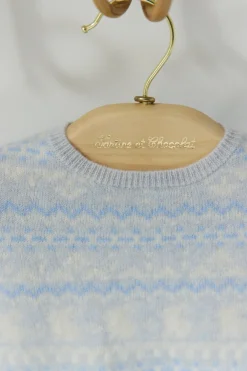 Ensemble long Bleu chiné jacquard