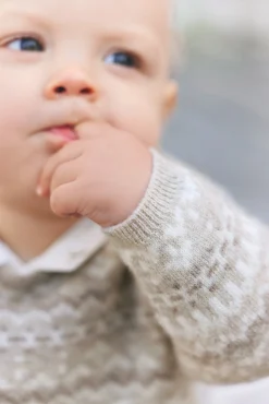 Ensemble long Greige chiné jacquard