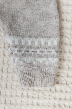 Ensemble long Greige chiné jacquard