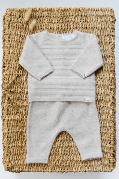 Ensemble long Greige chiné