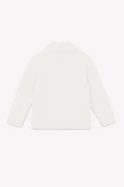 Gilet Ecru col châle maille torsadée