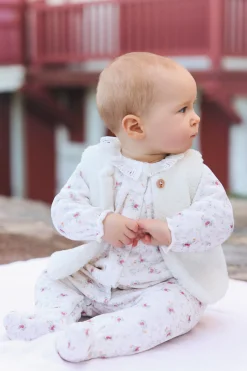 Gilet Ecru imitation fourrure