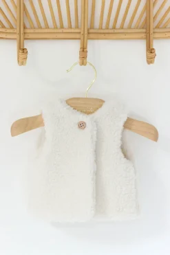 Gilet Ecru imitation fourrure