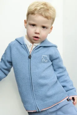 Gilet Bleu grisé chiné signature TC