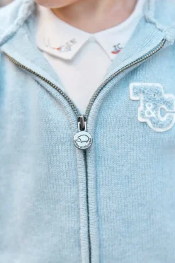 Gilet Bleu glacier chiné signature TC