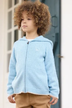 Gilet Bleu glacier chiné signature TC