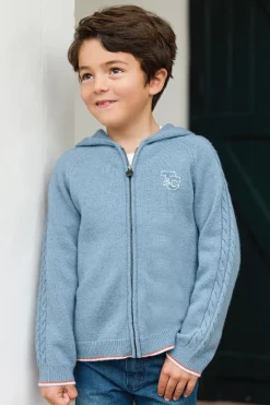 Gilet Bleu grisé chiné signature TC