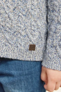 Gilet Marine col châle maille torsadée