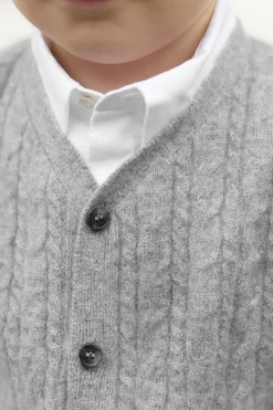 Gilet Gris chiné 100% cachemire