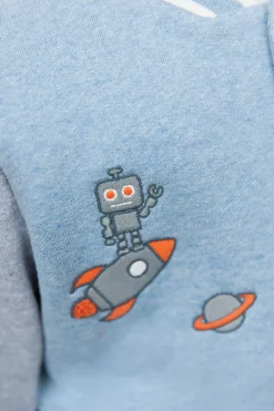 Gilet Bleu grisé effet bomber