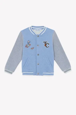 Gilet Bleu grisé effet bomber