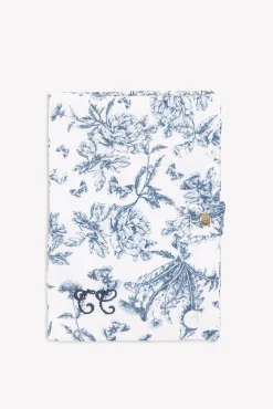 Housse de carnet de santé Imprimé inspiration Toile de Jouy bleu