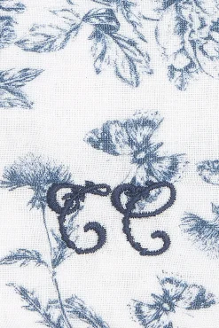 Housse de carnet de santé Imprimé inspiration Toile de Jouy bleu