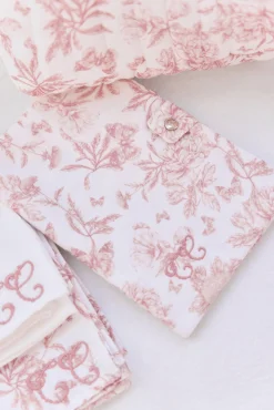 Housse de carnet de santé Imprimé inspiration Toile de Jouy rose