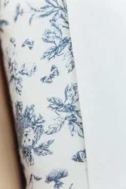 Housse de matelas à langer Imprimé inspiration toile de jouy bleu