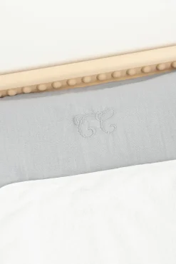 Housse de matelas à langer Imprimé inspiration toile de jouy gris