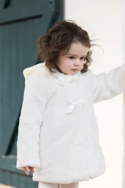 Manteau Ecru imitation fourrure