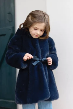 Manteau Marine imitation fourrure