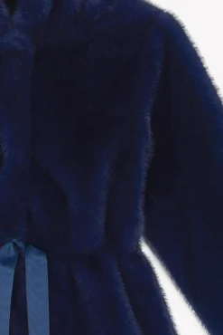 Manteau Marine imitation fourrure