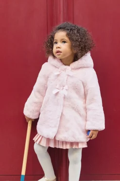 Manteau Rose pâle imitation fourrure