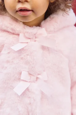 Manteau Rose pâle imitation fourrure