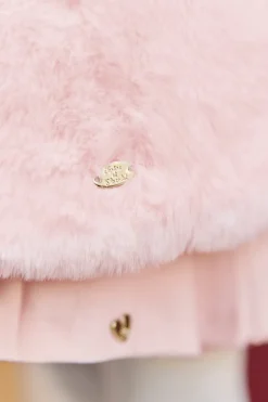 Manteau Rose pâle imitation fourrure