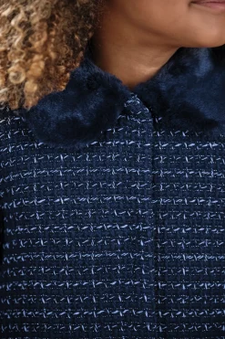 Manteau Marine en tweed