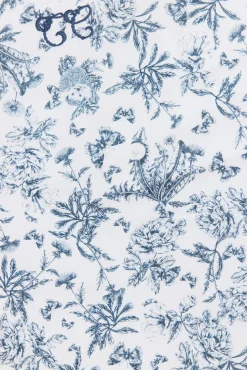 Nid d'ange Imprimé inspiration toile de jouy bleu