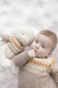 Ourson + Pull Beige jacquard gaston