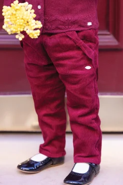 Pantalon Prune velours nœud