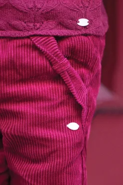 Pantalon Prune velours nœud