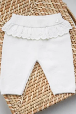 Pantalon Ecru avec jeux de volants