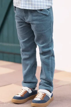 Pantalon Bleu grisé en velours