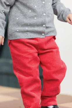 Pantalon Praline velours nœud