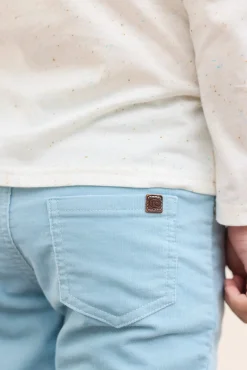 Pantalon Bleu glacier en velours