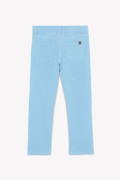 Pantalon Bleu glacier en velours