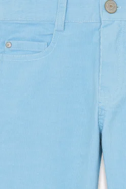 Pantalon Bleu glacier en velours