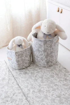 Petite panière toile de jouy gris Mèzamé x Tartine et Chocolat