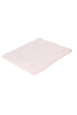 Plaid coton cachemire Rose pâle brodé TC