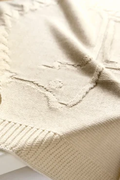 Plaid Laine Hérisson beige