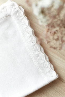 Plaid laine Mérinos Ecru