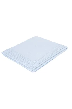 Plaid Laine Hérisson bleu ciel