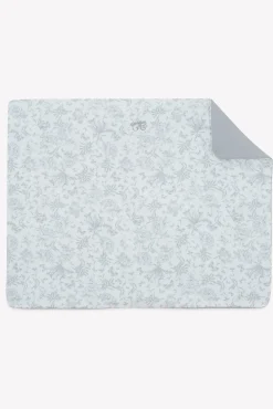 Plaid réversible Imprimé inspiration toile de jouy gris