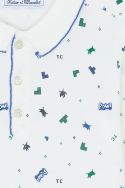 Polo Bleu électrique illustration pixels