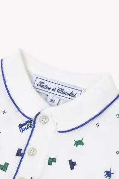 Polo Bleu électrique illustration pixels