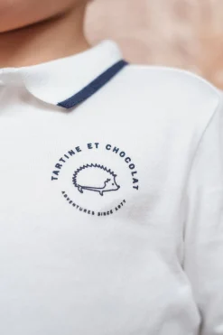 Polo Ecru liseré marine