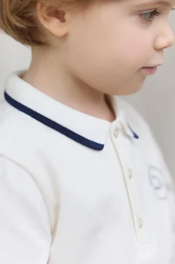 Polo Ecru liseré marine