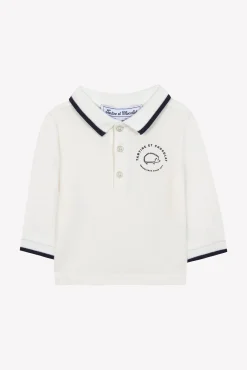 Polo Ecru liseré marine