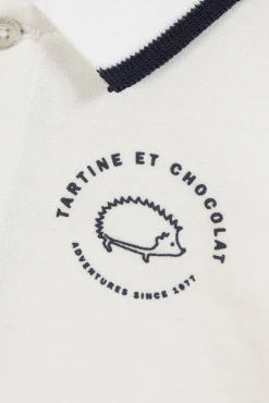 Polo Ecru liseré marine